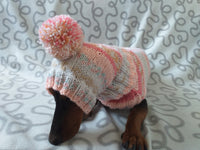 Clothes suit for mini dachshund or small dog knitted sweater and hat dachshundknit