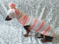 Clothes suit for mini dachshund or small dog knitted sweater and hat dachshundknit