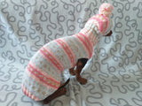 Clothes suit for mini dachshund or small dog knitted sweater and hat dachshundknit
