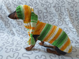 Santa costume for mini dachshund or small dog knitted sweater and hat,suit for dogs hat and sweater, clothes for dachshund dachshundknit