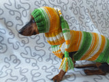 Santa costume for mini dachshund or small dog knitted sweater and hat,suit for dogs hat and sweater, clothes for dachshund dachshundknit