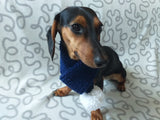 Woolen christmas dog scarf with pom pom, knitted small dog neck warmer, dachshund and small dog scarf snood with pom pom