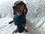 Handknitted woolen christmas dog scarf with pom poms, knitted dog neck warmer, dachshund and snood dog scarf with pom poms