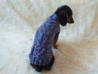 Wool aran sweater for mini dachshund or small dog, dachshund puppy sweater, terrier sweater, small dog sweater