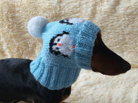 Christmas hat with penguins for dog