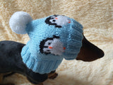 Christmas hat with penguins for dog