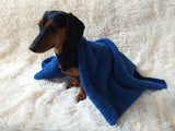 Handmade Plush Knitted Blanket for Dog, Cat or Baby, Dachshund Blanket, Cozy blanket