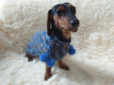 Wool aran sweater for mini dachshund or small dog, dachshund puppy sweater, terrier sweater, small dog sweater