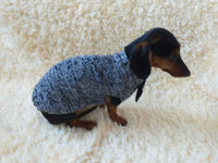 Dachshund or small dog gray sweater with black bow dachshundknit