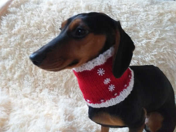 Christmas snood dog scarf, dachshund scarf, dachshund snood, dog snood scarf