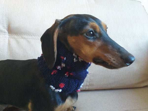 Butterfly flower dog snood scarf dog warm scarf winter clothes dog accessories fashion dog scarf puppy clothes dachshundknit