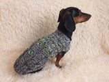 Copy of Size L Sweater for mini dachshund with arana,dachshund cloches wool sweater dachshundknit