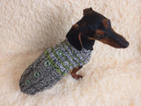 Copy of Size L Sweater for mini dachshund with arana,dachshund cloches wool sweater dachshundknit
