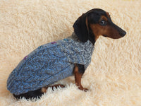 Size L Sweater for mini dachshund with arana,dachshund cloches wool sweater