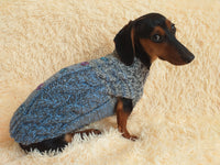 Size L Sweater for mini dachshund with arana,dachshund cloches wool sweater