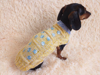 Ukrainian style clothes yellow blue sweater with flowers for a small dog