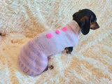 Angora dog sweater with flowers dachshundknit