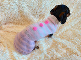 Angora dog sweater with flowers dachshundknit