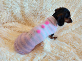 Angora dog sweater with flowers dachshundknit