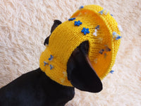 Summer hat for a dog with flowers, summer hat with flowers for a dachshund or small dog dachshundknit