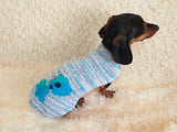 Christmas sweater with dinosaur for dog dachshundknit