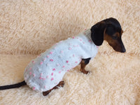 Spring sweater for dog with butterflies and flowers, clothes for dachshund with flowers and butterflies