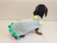Christmas sweater with pom-poms for mini dachshund or small dog