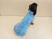 Exclusive sweater for a dog with butterflies and flowers, clothes sweater for a dachshund with flowers and butterflies