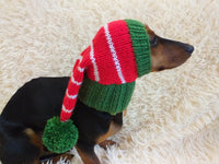 Dachshund elf hat, christmas dachshund hat, christmas dog clothes dachshundknit