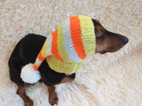 Candy Corn Dog Hat,hat for dog popcorn, halloween hat for dog Candy Corn, hat for dachshund Candy Corn dachshundknit