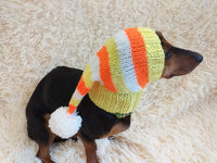 Candy Corn Dog Hat,hat for dog popcorn, halloween hat for dog Candy Corn, hat for dachshund Candy Corn dachshundknit