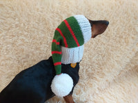 Dachshund elf hat, christmas dachshund hat, christmas dog clothes dachshundknit