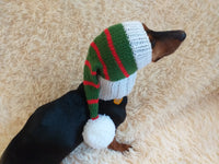 Dachshund elf hat, christmas dachshund hat, christmas dog clothes dachshundknit