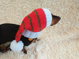 Dachshund elf hat, christmas dachshund hat, christmas dog clothes dachshundknit