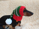 Dachshund elf hat, christmas dachshund hat, christmas dog clothes dachshundknit