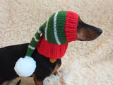 Dachshund elf hat, christmas dachshund hat, christmas dog clothes dachshundknit
