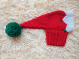 Christmas hat elf with pom-poms for dachshund or small dog dachshundknit