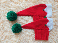 Christmas hat elf with pom-poms for dachshund or small dog dachshundknit