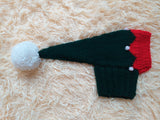 Knitted clothes for dog Christmas elf hat with pompom. dachshundknit