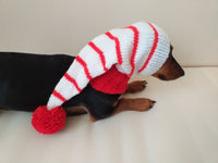 Christmas hat for dog, Santa hat for dog, hat for dog, hat for small dog, hat for dachshund, doxie clothes, doxie hat dachshundknit