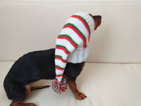 Christmas hat for dog, Santa hat for dog, hat for dog, hat for small dog, hat for dachshund, doxie clothes, doxie hat dachshundknit