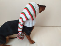 Christmas hat for dog, Santa hat for dog, hat for dog, hat for small dog, hat for dachshund, doxie clothes, doxie hat dachshundknit