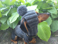 Warm hat for dog or cat, hat for dachshund dachshundknit