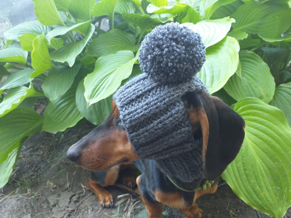 Warm hat for dog or cat, hat for dachshund dachshundknit