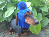 knitted check hat for dachshund or small dog dachshundknit