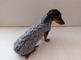 Dachshund or small dog gray sweater with black bow dachshundknit
