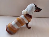 Hooded Dog Sweater, Sweater with hood for dachshund or small dog, sweatshirt knitted for dog dachshundknit