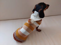 Hooded Dog Sweater, Sweater with hood for dachshund or small dog, sweatshirt knitted for dog dachshundknit