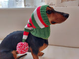 Santa hat for dog, christmas santa hat for dog, santa hat for dachshund dachshundknit