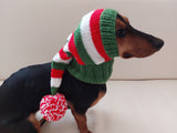 Santa hat for dog, christmas santa hat for dog, santa hat for dachshund dachshundknit